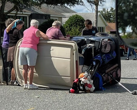 The golf cart crash prompted a quick response from those in the area.