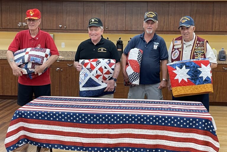 The veterans were thrilled to recieve the Quilts of Valor