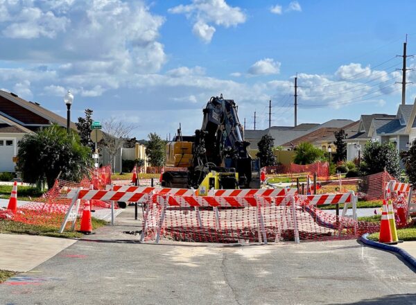 Barricades surrounded the new sinkhole on Wednesday in the Glenda Villas Barricades surrounded the new sinkhole on Wednesday in the Glenda Villas