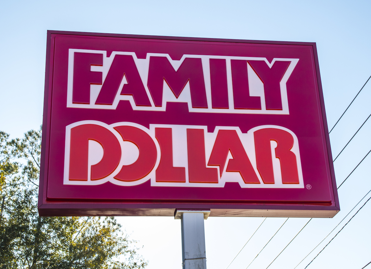 Family Dollar Retail Store street sign
