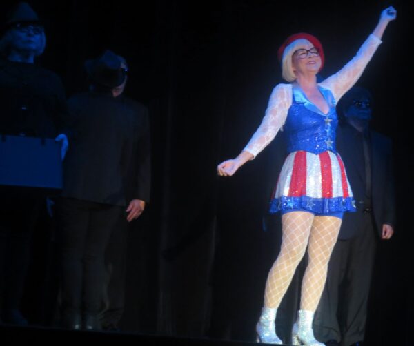 Linda Payne celebrates the red white and blue as an IRS agent