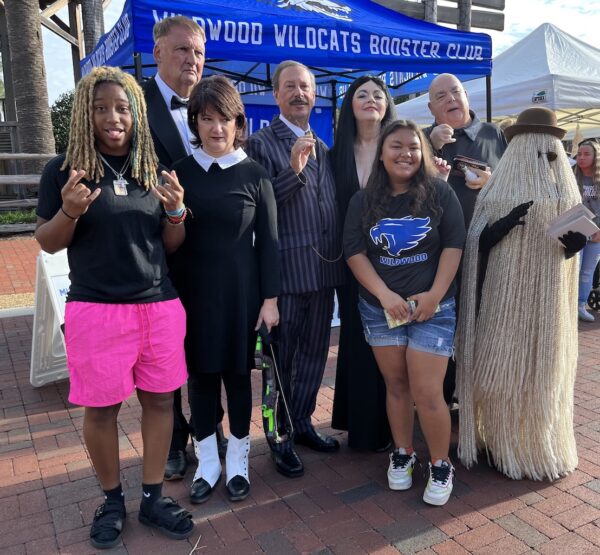 Members of the Addams Family met with the Wildwood Wildcats at Brownwood