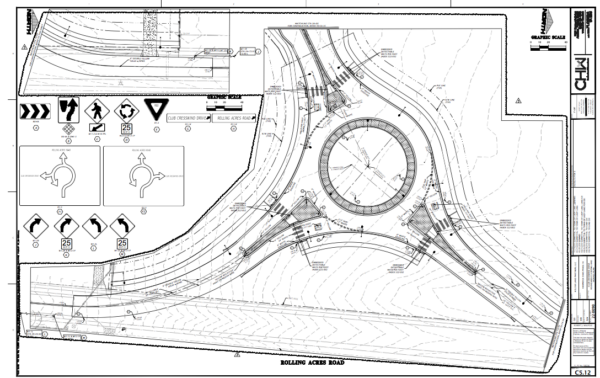 This diagram, obtained from Lake County shows the propsed roundabout at Rolling Acres Road