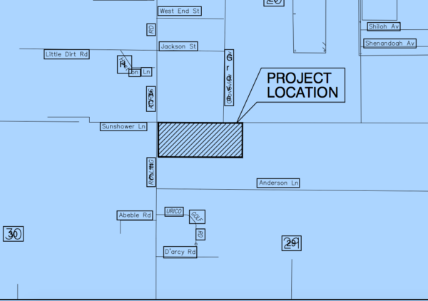 This map shows where the subdvision would be built This map shows where the subdvision would be built