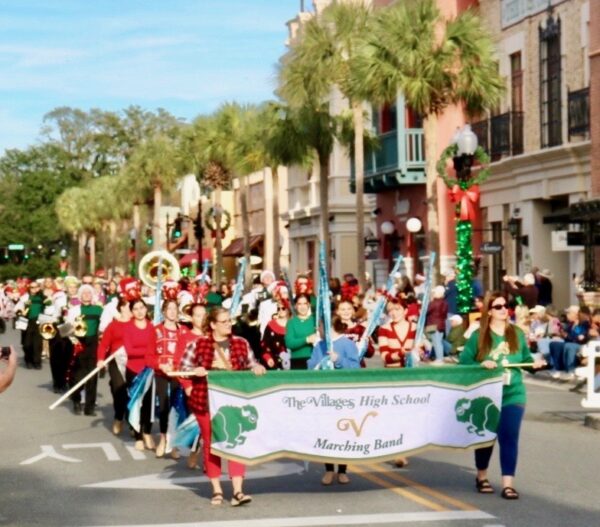 The Villages High School Marching Band performed in the parade
