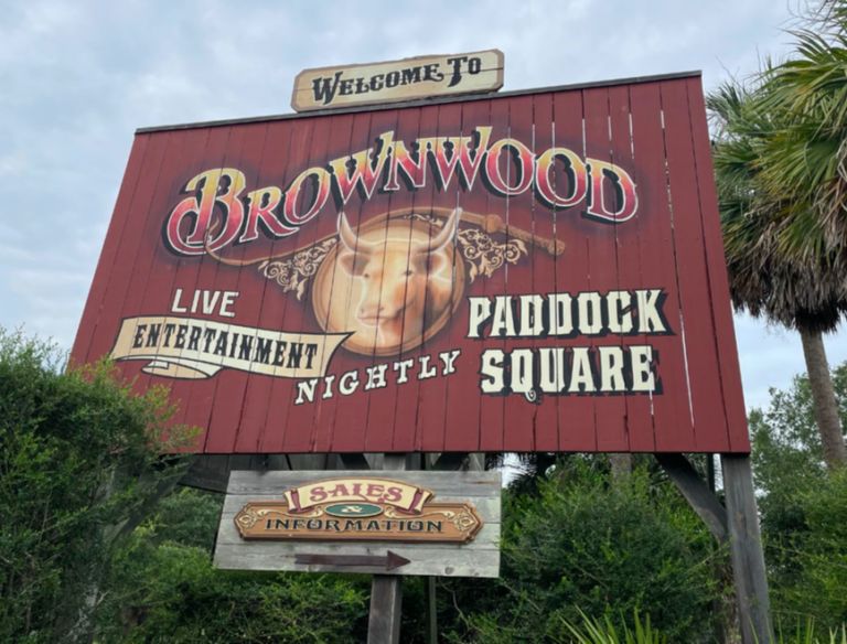 The wood supporting the Brownwood sign is decaying making it a safety concern