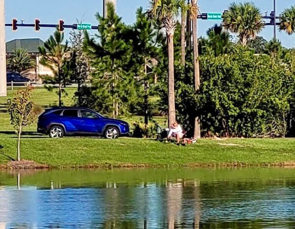 Valerie Gronow shared this photo of a fisherman at the pond near her home. Valerie Gronow shared this photo of a fisherman at the pond near her home.