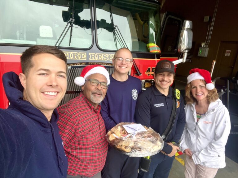 Firefighters who worked on Christmas were thrilled to receive the treats