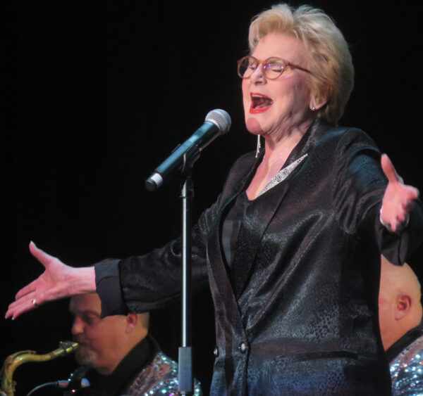 Peggy March belts out a number during the big band concert