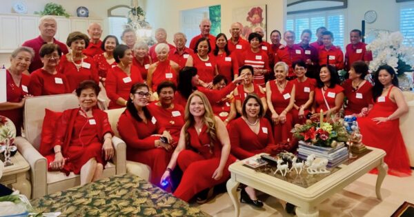 Red was the color when Filipino friends were hosted by Tita Dumagsa in the Village of Fenney