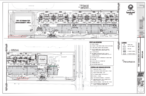 This image shows the proposed layout of the Casablanca apartment complex
