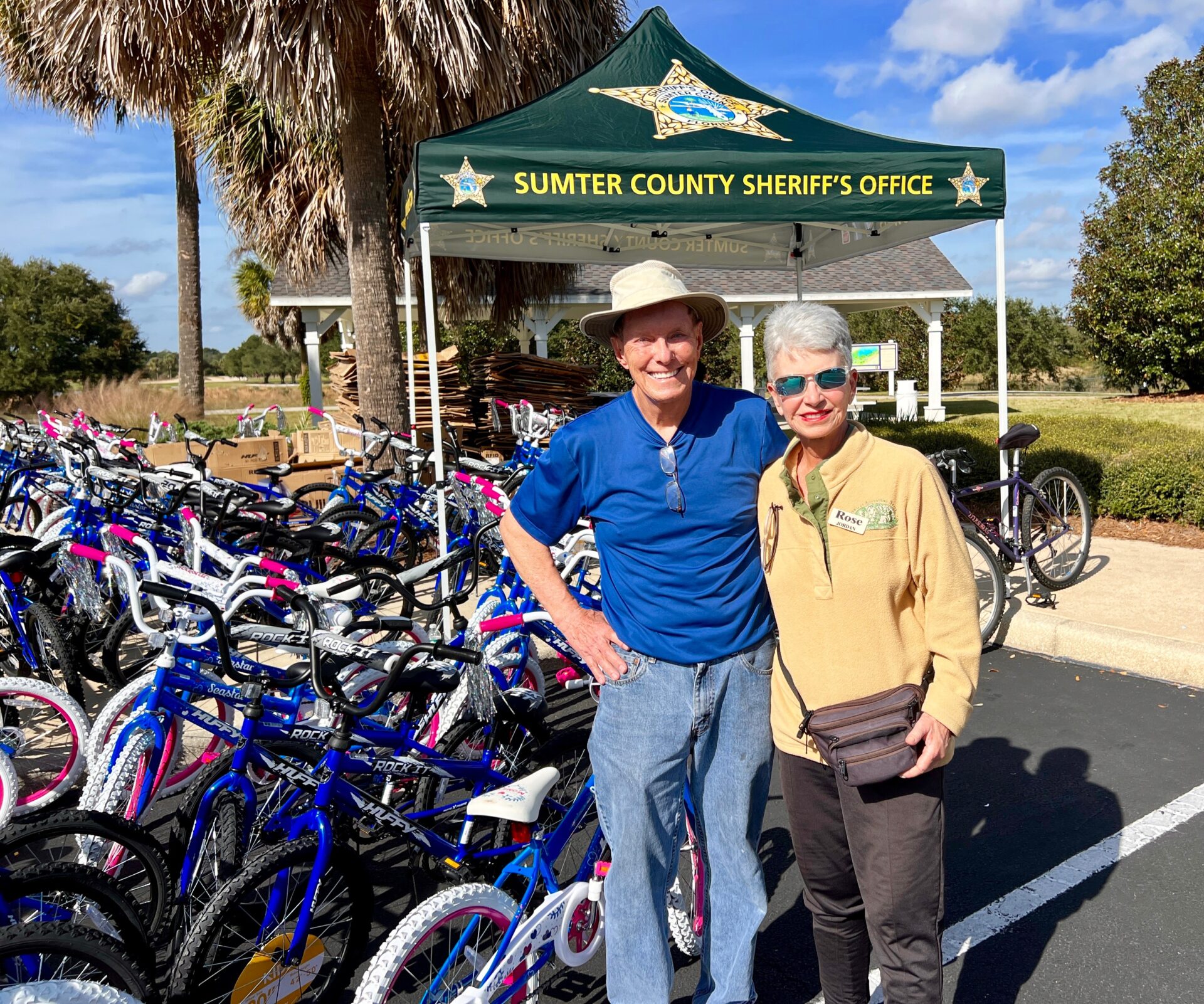 Villagers Bob and Rose Jordan have repaired and donated 150 bikes over the last three years.