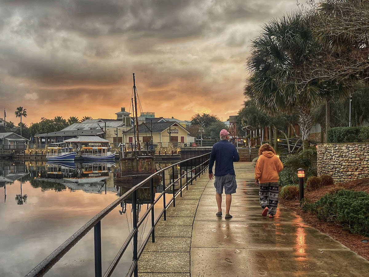 Beautiful morning on Lake Sumter Landing Boardwalk In The Villages