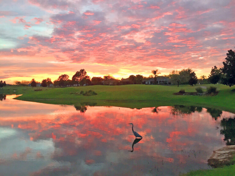 Sunset from third tee of Belmont Executive Golf Course in The Villages
