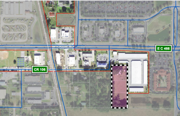 The dotted lines show the proposed location of the Woodspring Suites hotel The dotted lines show the proposed location of the Woodspring Suites hotel