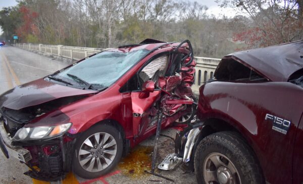 The driver of this car died as a result of a crash in which a Lady Lake man has been charged with DUI manslaughter