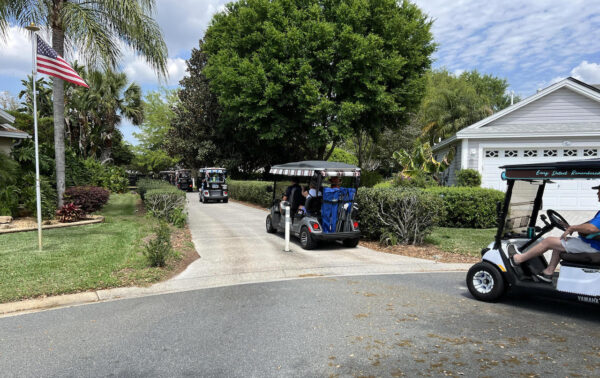A Village of Winifred resident has counted up to 1,800 golf carts per day using a cut through near his home.