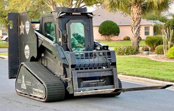 The SWAT team's armored forklift was used in the operation.