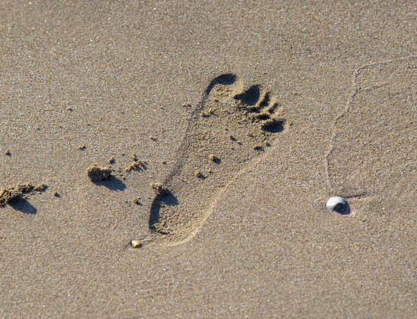 footprint on beach