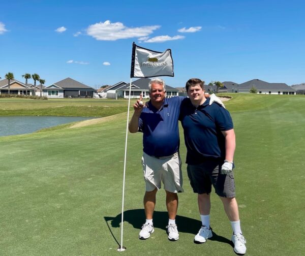 Stephen Beals got a hole in one while golfing with his son, Benjamin