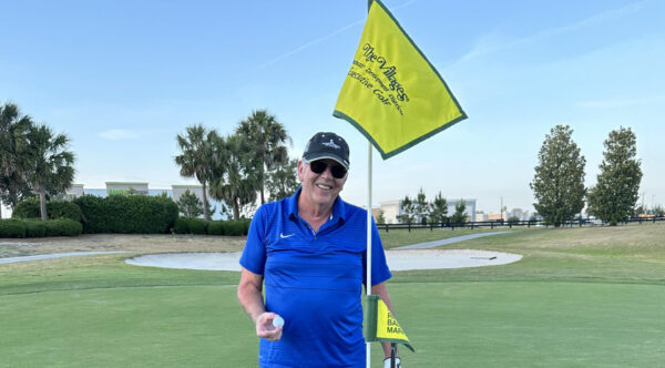 Villager Richard Franson was thrilled to get his first hole in one