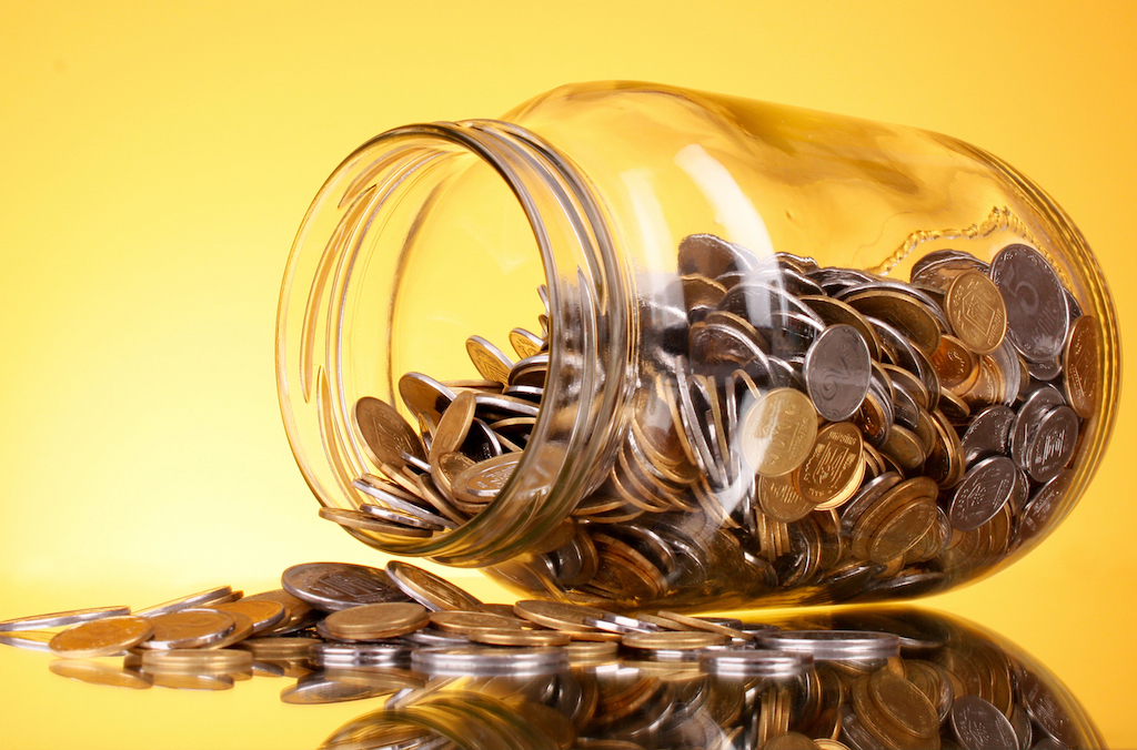 Old Coins in Jar