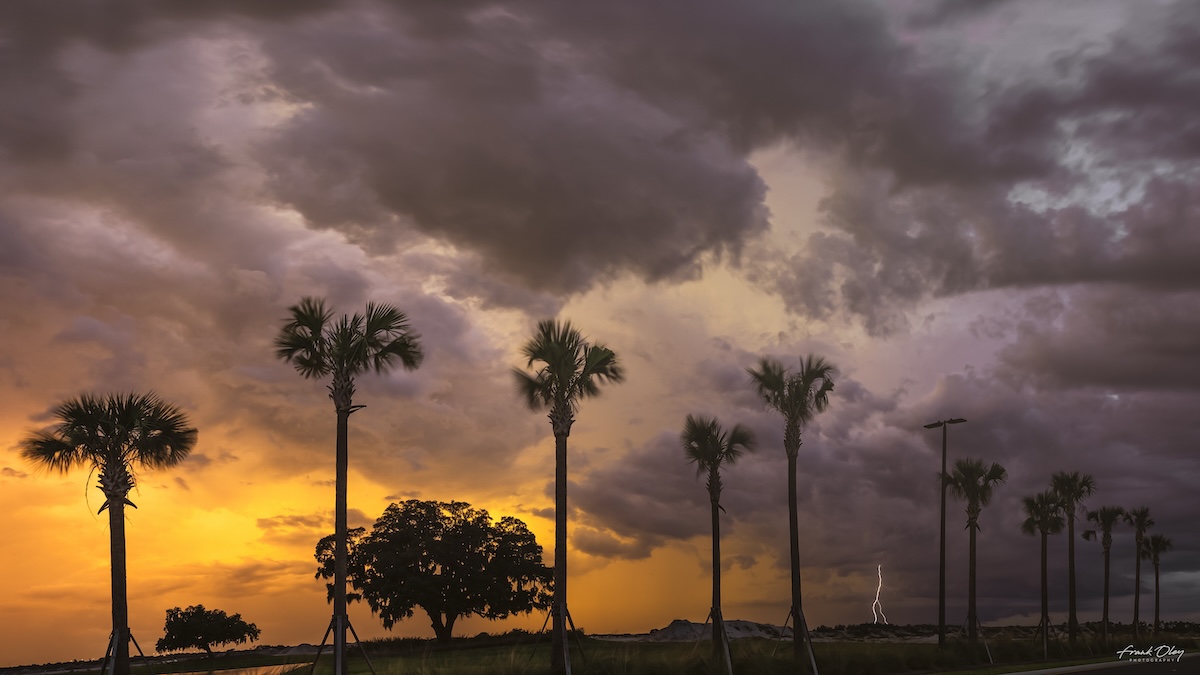 Thunderstorms at sunset on Bexley Trail in Wildwood Thunderstorms at sunset on Bexley Trail in Wildwood