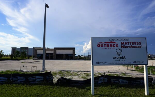 The site of the new Outback Steakhouse at Trailwinds Village has been cleared for a 5,000-square-foot building. (Staff photo) Outback Steakhouse, Mattress Warehouse, and Crumbl Cookies are coming to The Villages. (Staff photo)