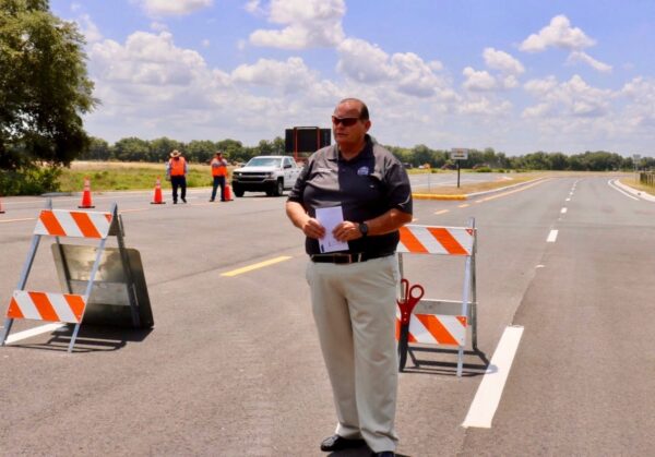 Sumter County Chairman Craig Estep at the newly completed roadway Sumter County Chairman Craig Estep at the newly completed roadway