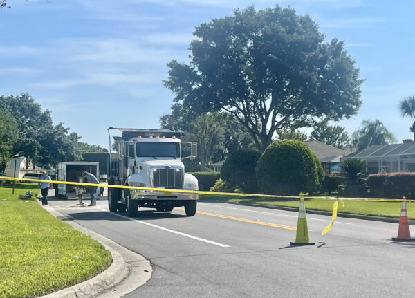 A section of Southern Trace was shut down Saturday due to the sinkhole