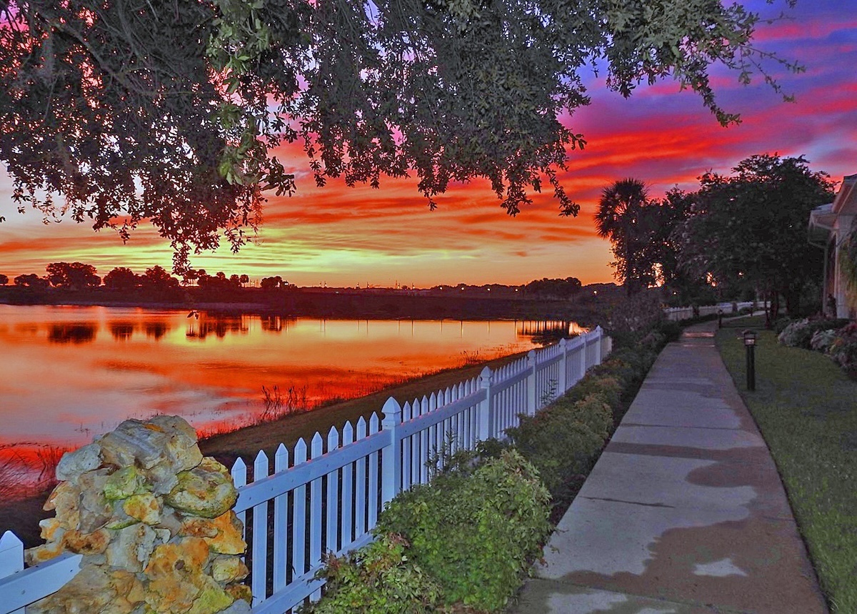 Colorful sunrise along Lake Sumter