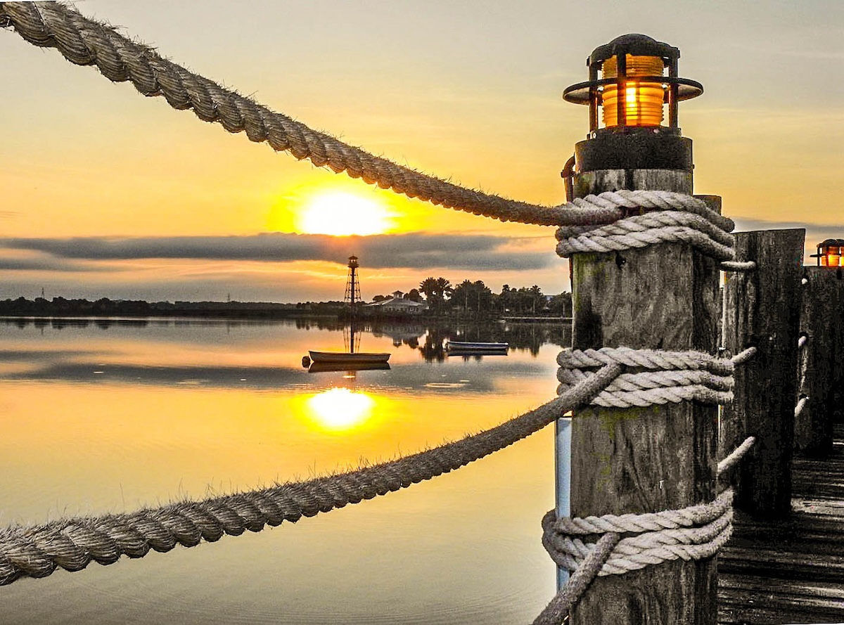 Overcast sunrise from the boardwalk at Lake Sumter
