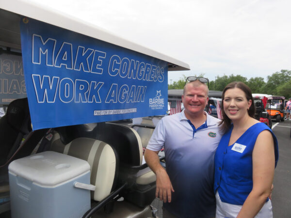 Congressional candidate Barbie Harden Hall and her husband Ryan at the Kamala Harris rally in The Villages Photo by Tony Violanti Congressional candidate Barbie Harden Hall and her husband Ryan at the Kamala Harris rally in The Villages Photo by Tony Violanti