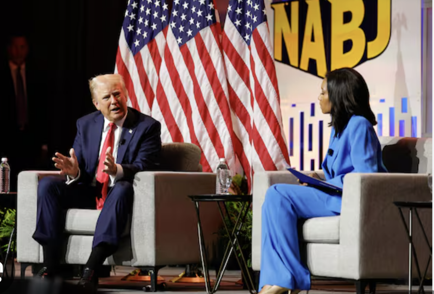 Rachel Scott and Donald Trump