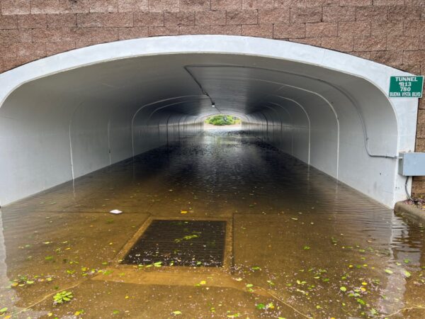 Tunnel B13 under Buena Vista Boulevard had several inches of standing water. Tunnel B13 under Buena Vista Boulevard had several inches of standing water.