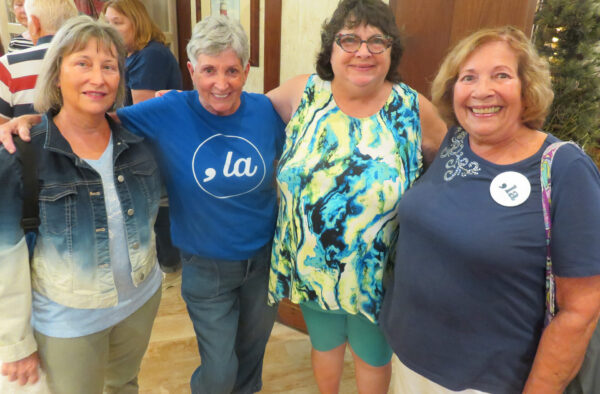 Coming out to see Doug Emhoff were from left Kathryn Birmingham Carlene Blum Susan Winters and Eileen Simon Coming out to see Doug Emhoff were from left Kathryn Birmingham Carlene Blum Susan Winters and Eileen Simon