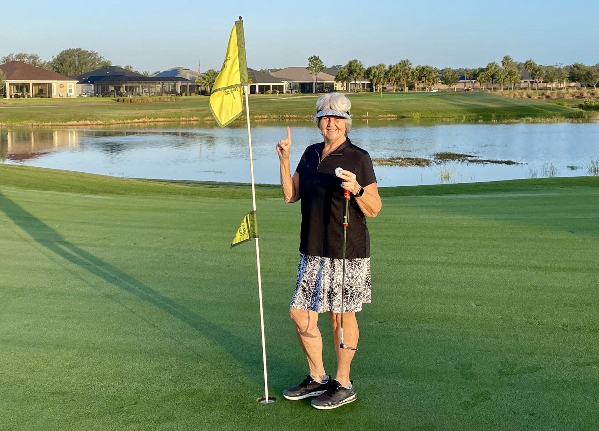 Denise Parker was thrilled after getting her third hole in one