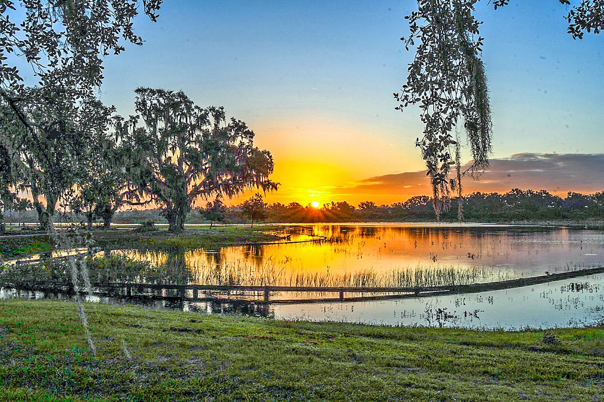 Gorgeous sunrise on Hogeye Pathway in The Villages