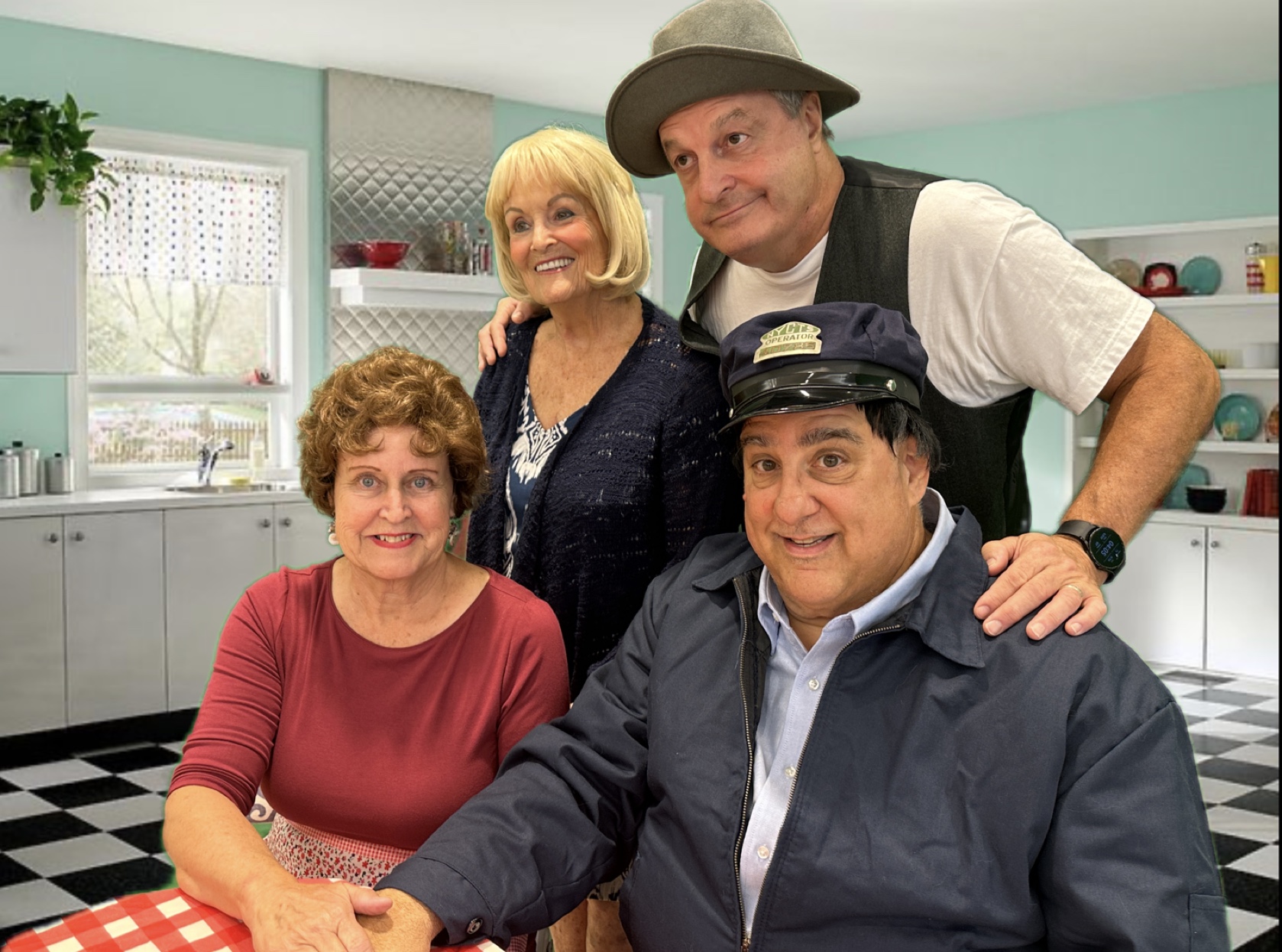 The local Honeymooners are Paul Carmignani as Ralph, Gene Traupman as Norton, Elaine Bergman as Alice and Janet Maloney as Trixie.