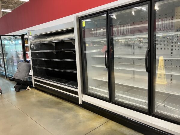 The coolers are emptying out at the Winn Dixie at Lake Sumter Landing The coolers are emptying out at the Winn Dixie at Lake Sumter Landing