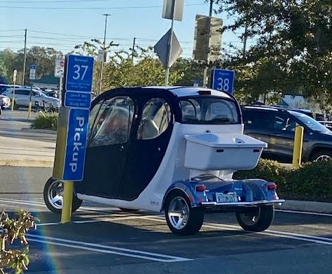 This golf cart was parked in pick zone at Walmart at Summerfield This golf cart was parked in pick zone at Walmart at Summerfield