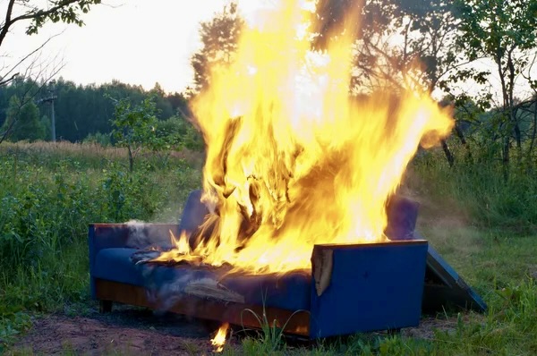 burning couch