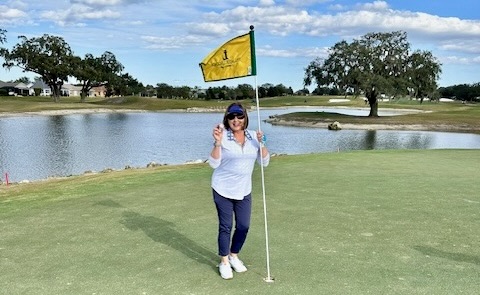 Dawn Stevens was thrilled to score her first hole in one Dawn Stevens was thrilled to score her first hole in one