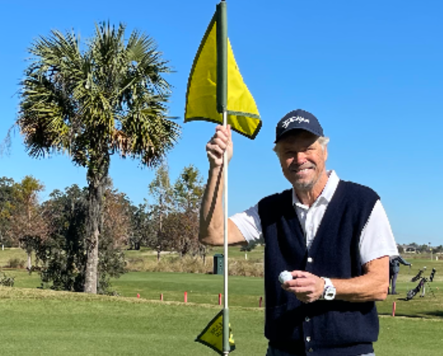 Jon Castleman had a big smile after geting the lucky ace