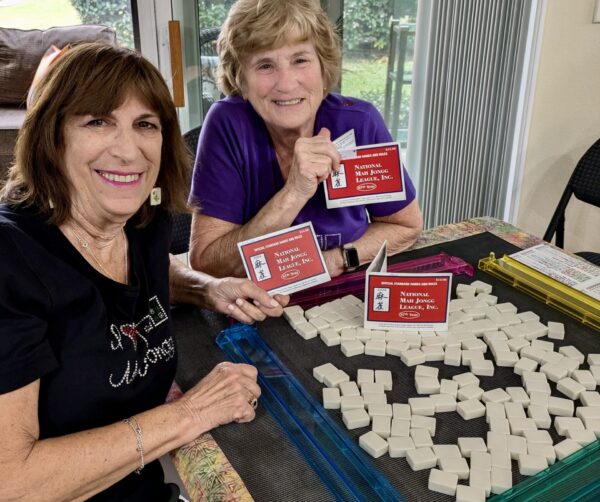 Meryl Simon from Pine Ridge and Carolyn Cass of Mallory. Square They are the CoChairs of the Mah Jongg Cards for Temple Shalom this year. Meryl Simon from Pine Ridge and Carolyn Cass of Mallory. Square They are the CoChairs of the Mah Jongg Cards for Temple Shalom this year.