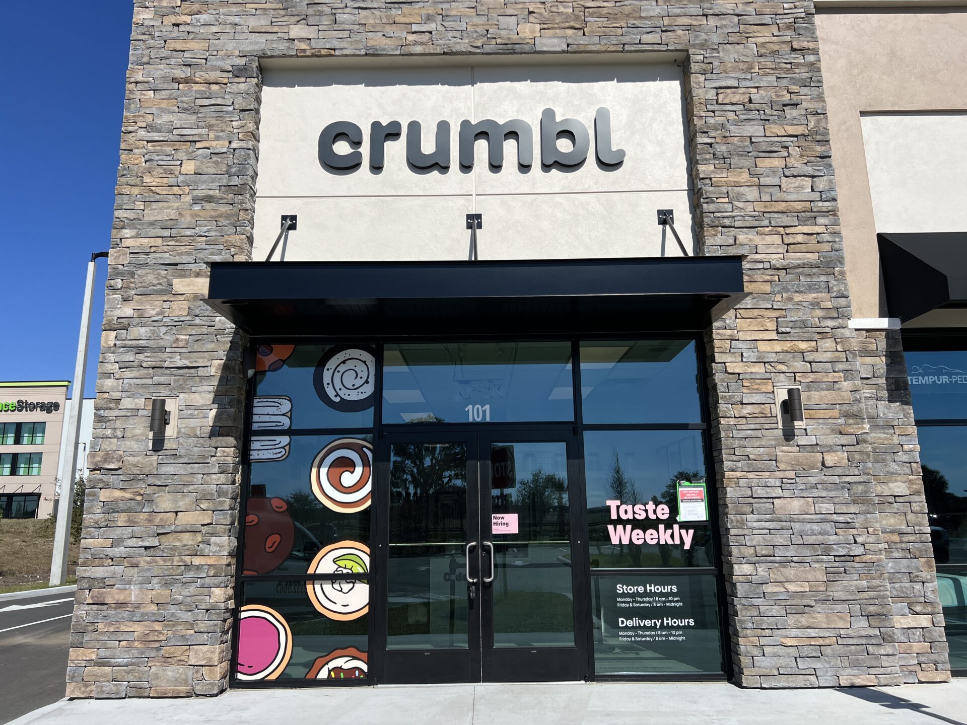 The Crumble cookie store is located at Trailwinds Village