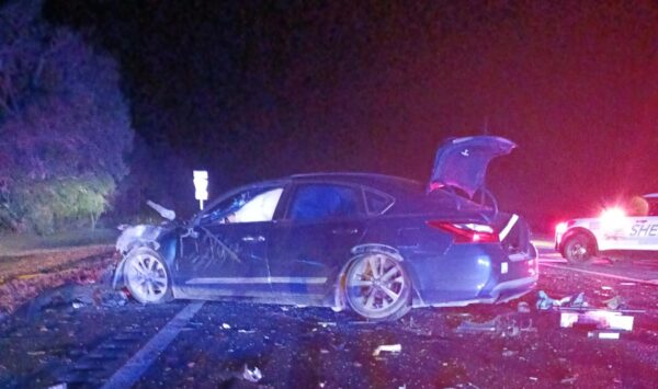 The driver of this Nissan Altima was serioiusly injured in the crash