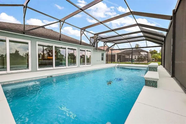 The home has an impressive swimming pool constructed by T D Pools