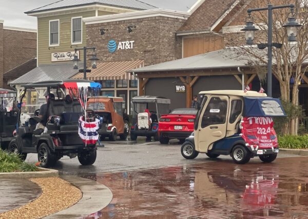 Despite the rain, the golf carts made it to Brownwood