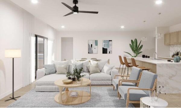 A rendering of the interior of one of the homes at On Lake Ella. A rendering of the interior of one of the homes at On Lake Ella.
